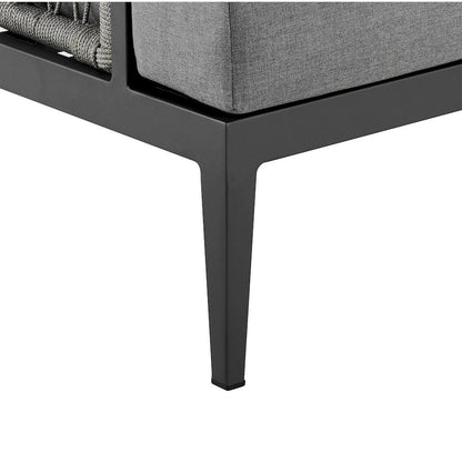Outdoor Sofa – Aluminum Patio Sofa with Cushions and Modern Rope Detail