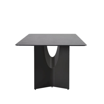 79 in Rectangular Dining Table with Gray Tempered Glass Table Top -Seats up to 6