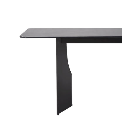 79 in Rectangular Dining Table with Gray Tempered Glass Table Top -Seats up to 6