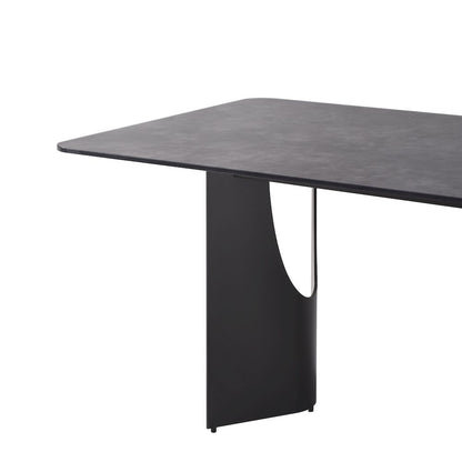 79 in Rectangular Dining Table with Gray Tempered Glass Table Top -Seats up to 6