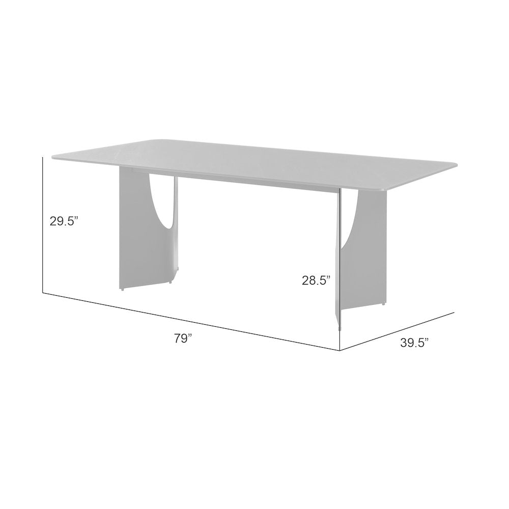79in Rectangular Dining Table with Maroon Tempered Glass Table Top-Seats up to 6