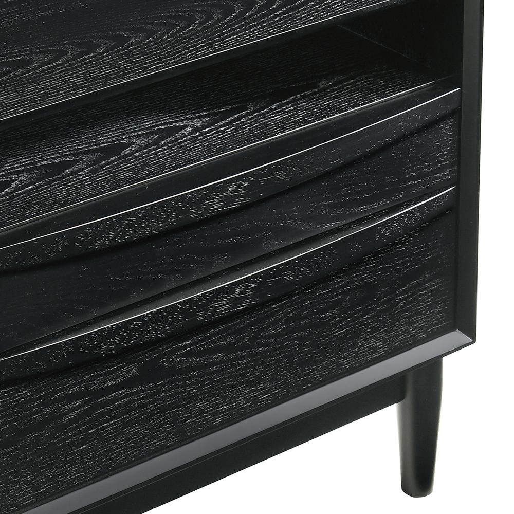 Artemio King 4 Piece Wood Bedroom Set in Black Finish