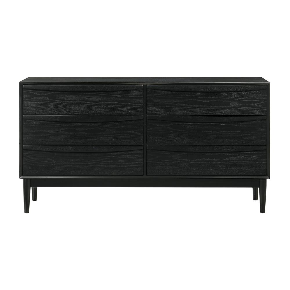 Artemio King 4 Piece Wood Bedroom Set in Black Finish