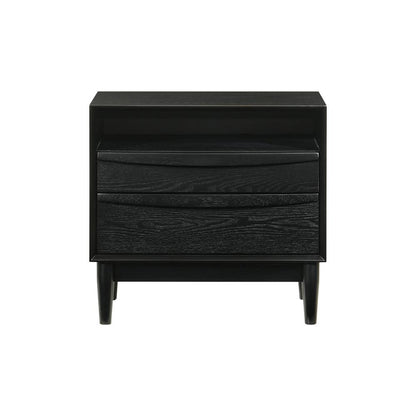 Artemio King 4 Piece Wood Bedroom Set in Black Finish