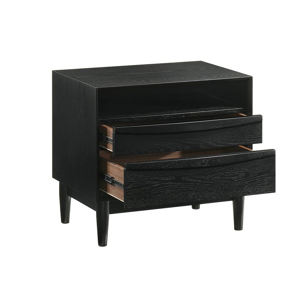 Artemio King 4 Piece Wood Bedroom Set in Black Finish