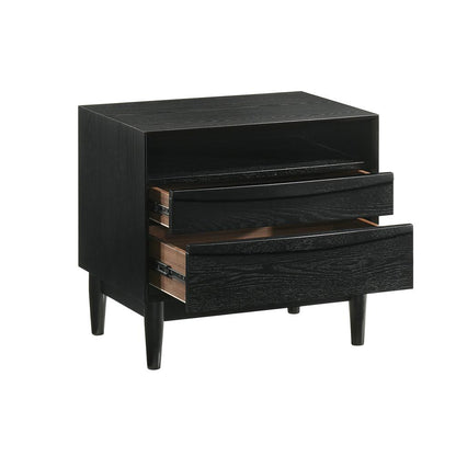 Artemio King 4 Piece Wood Bedroom Set in Black Finish