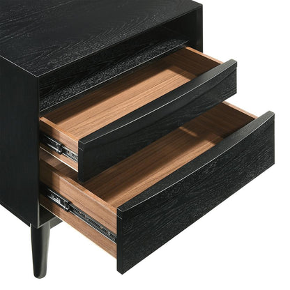 Artemio King 4 Piece Wood Bedroom Set in Black Finish