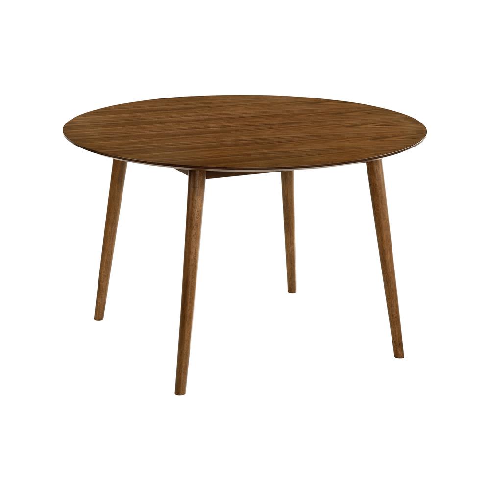 Arcadia and Renzo 48" Round Charcoal and Walnut Wood 5 Piece Dining Set