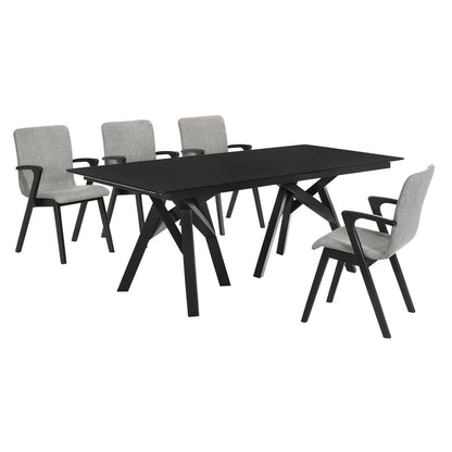 Cortina Varde 5 Piece Black Dining Set