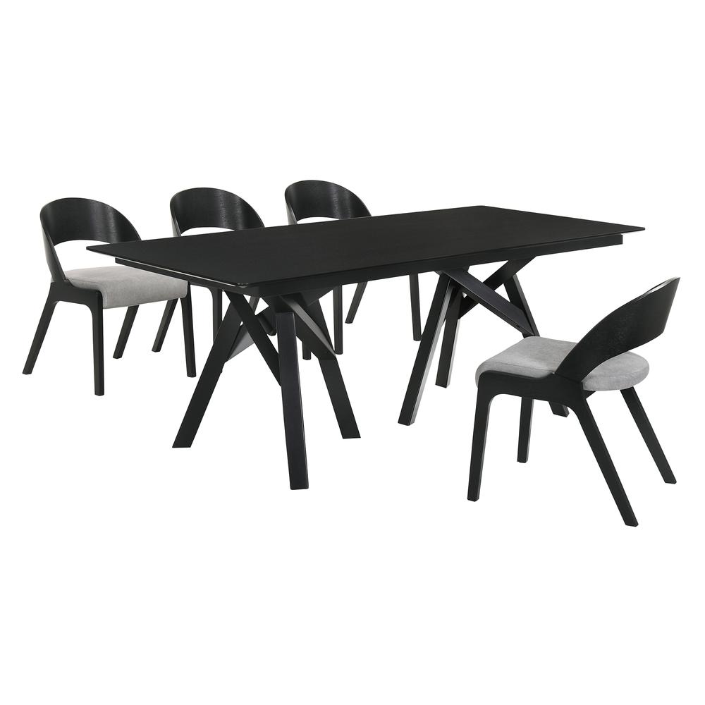Cortina Polly 5 Piece Black Dining Set