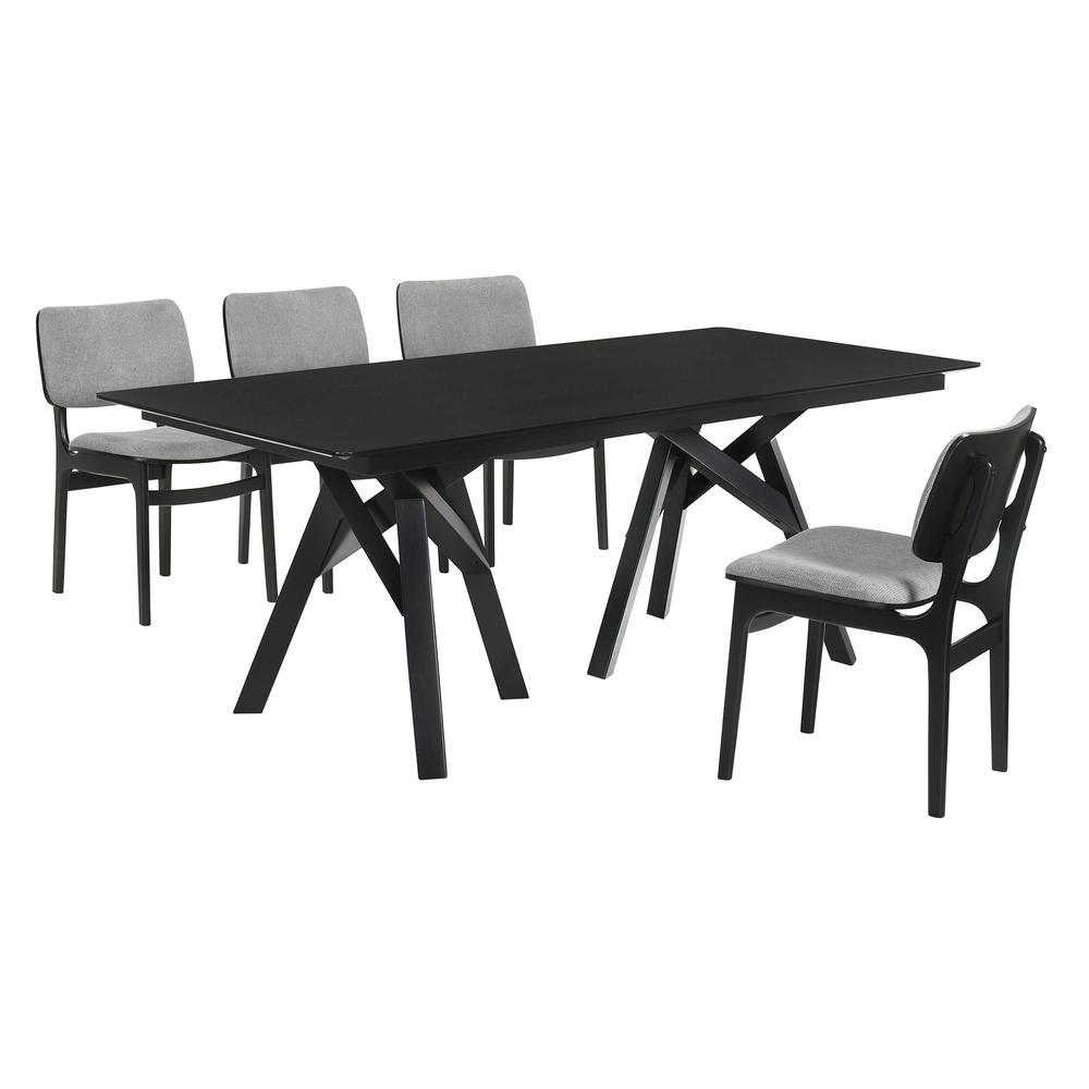 Cortina Lima 5 Piece Black Dining Set