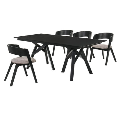 Cortina Jackie 5 Piece Black Dining Set