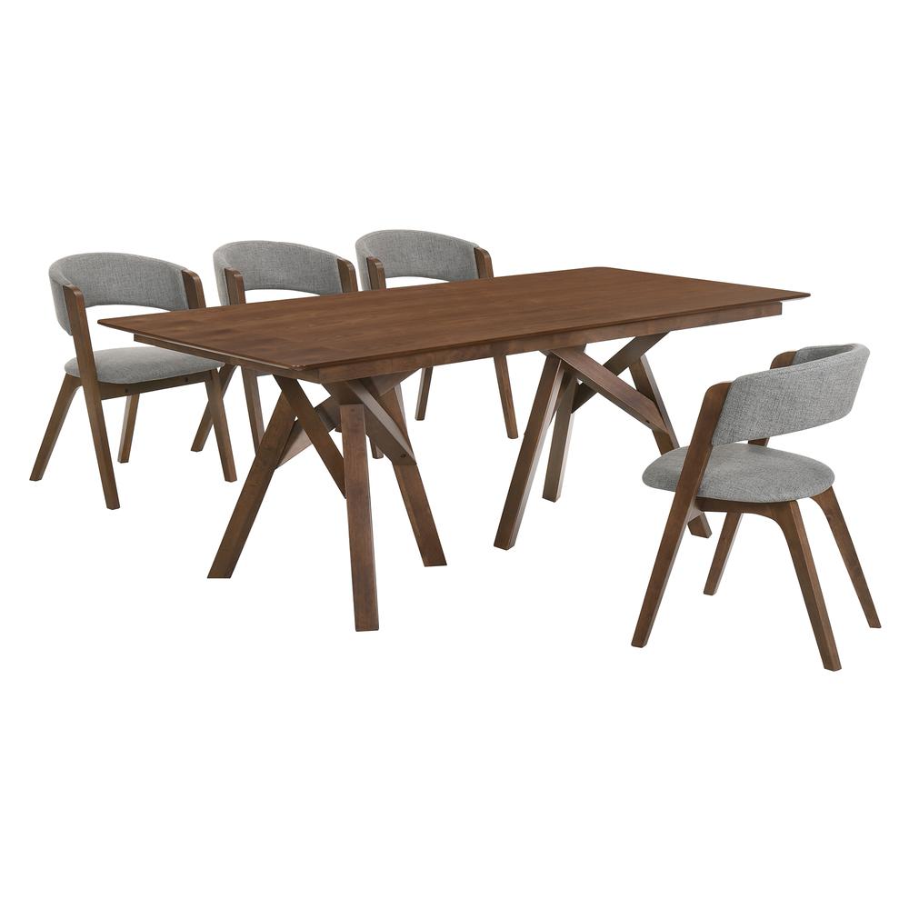 Cortina Rowan 5 Piece Walnut Dining Set