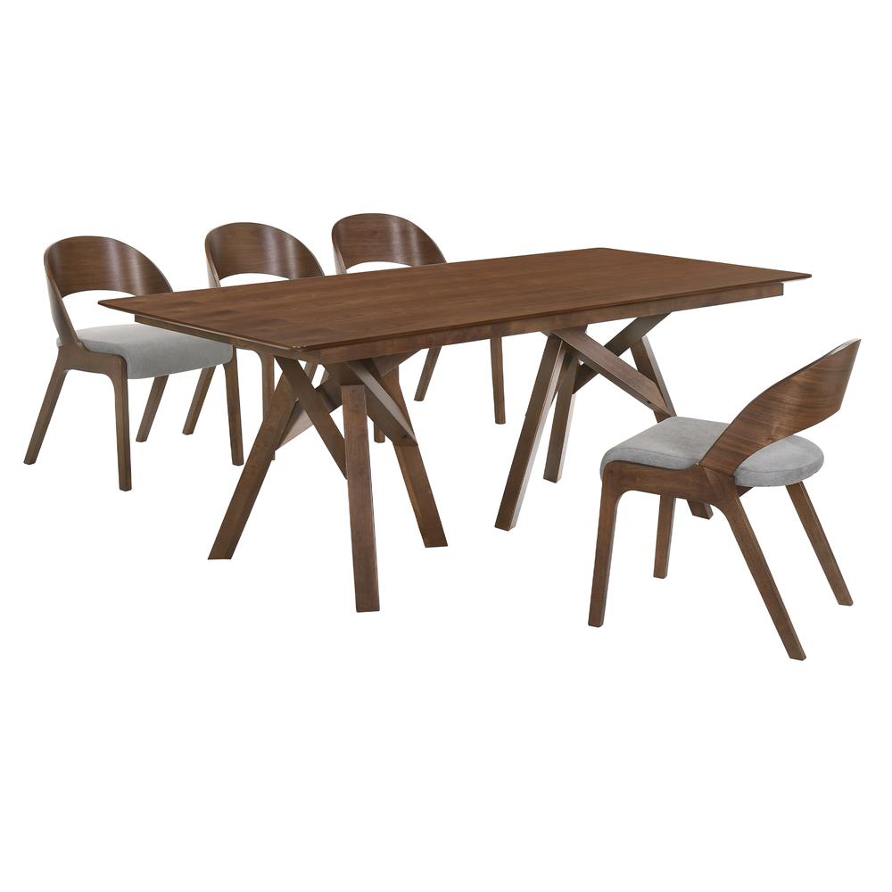 Cortina Polly 5 Piece Walnut Dining Set