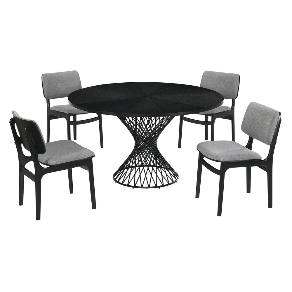 Cirque Lima 5 Piece Black Dining Set