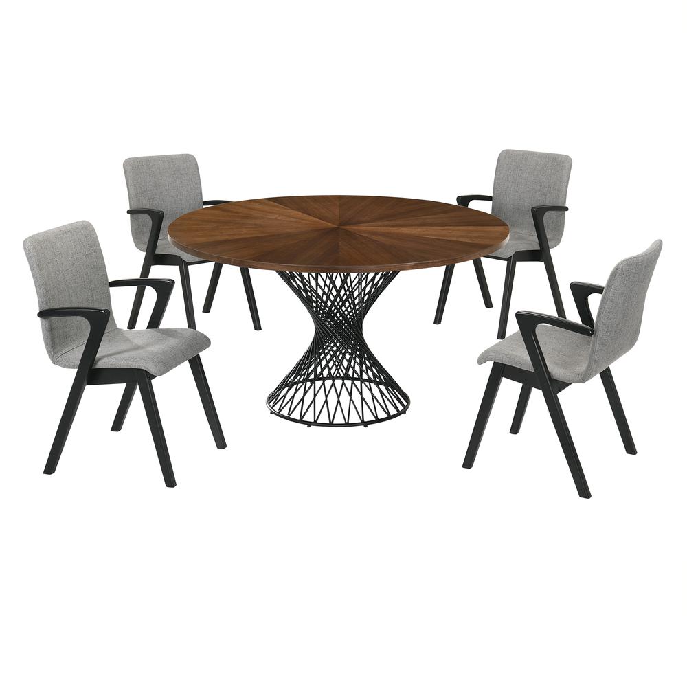 Cirque Varde 5 Piece Walnut Dining Set