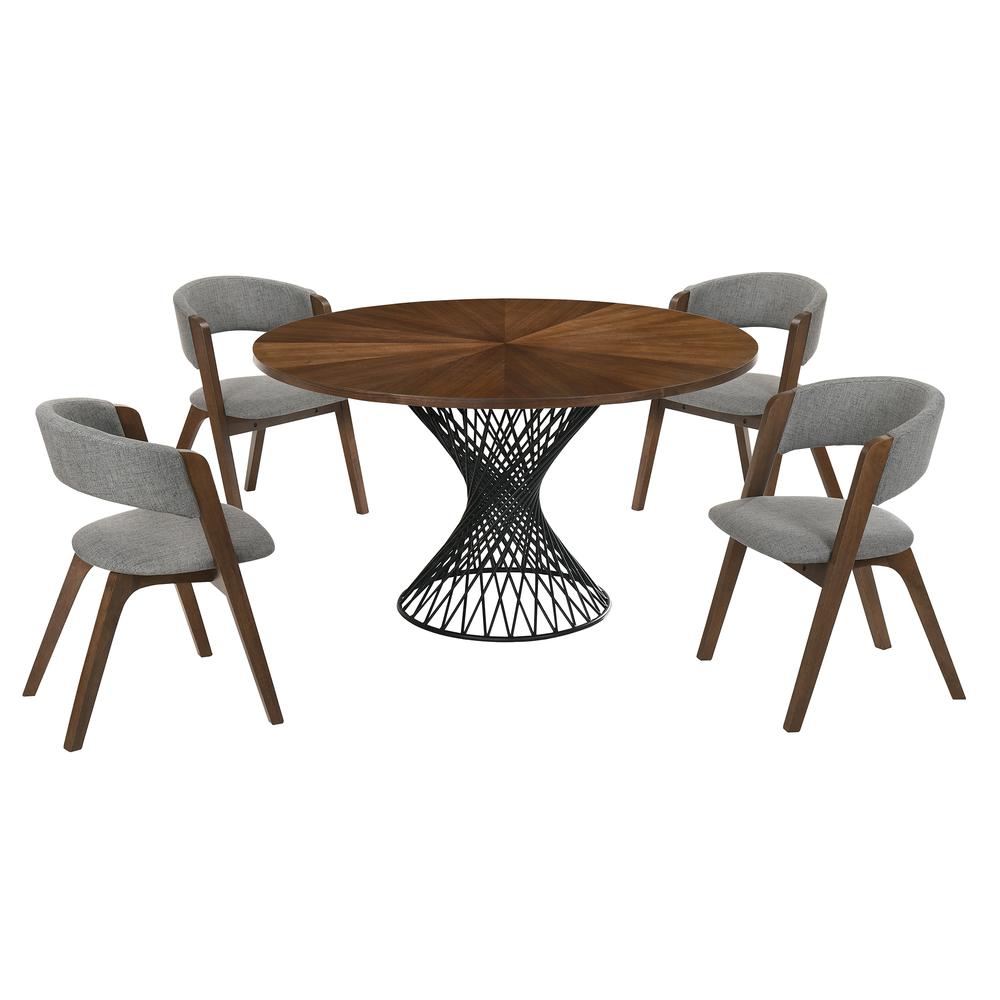Cirque Rowan 5 Piece Walnut Dining Set