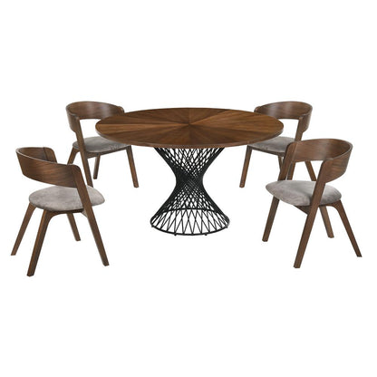 Cirque Jackie 5 Piece Walnut Dining Set