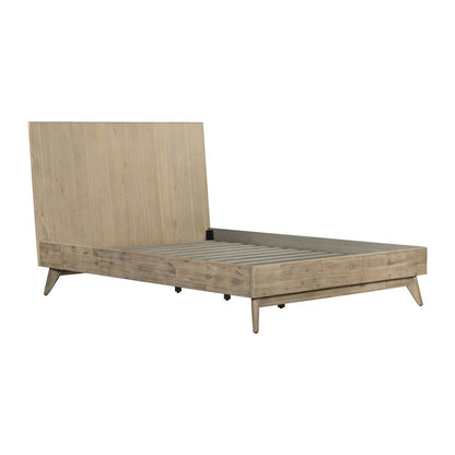 Baly 3 Piece Acacia Queen Platform Bed and Nightstands Bedroom Set