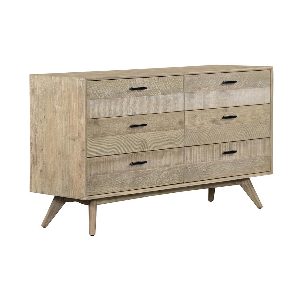 Baly 3 Piece Acacia Queen Platform Bed and Nightstands Bedroom Set