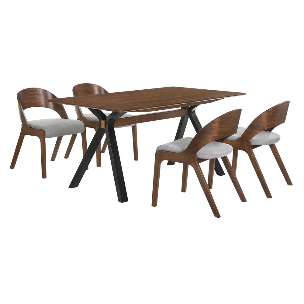 Laredo Polly 5 Piece Walnut Dining Set