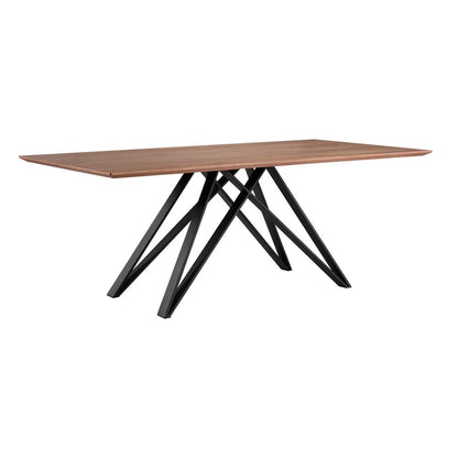 Wade Mid-Century Walnut Wood 5 Piece Dining Set