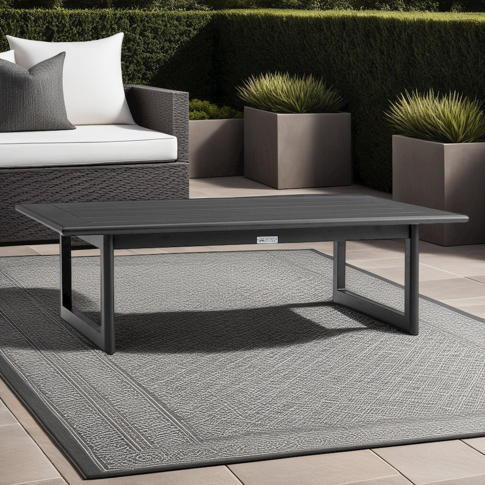 Cayman Aluminum Outdoor Coffee Table in Black