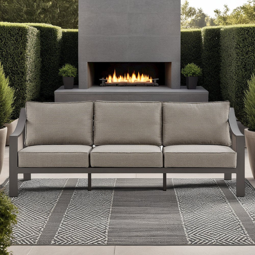 Koda Aluminum Outdoor Sofa in Brown