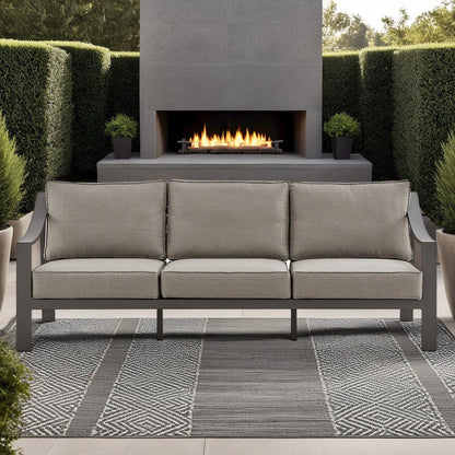 Koda Aluminum Outdoor Sofa in Brown