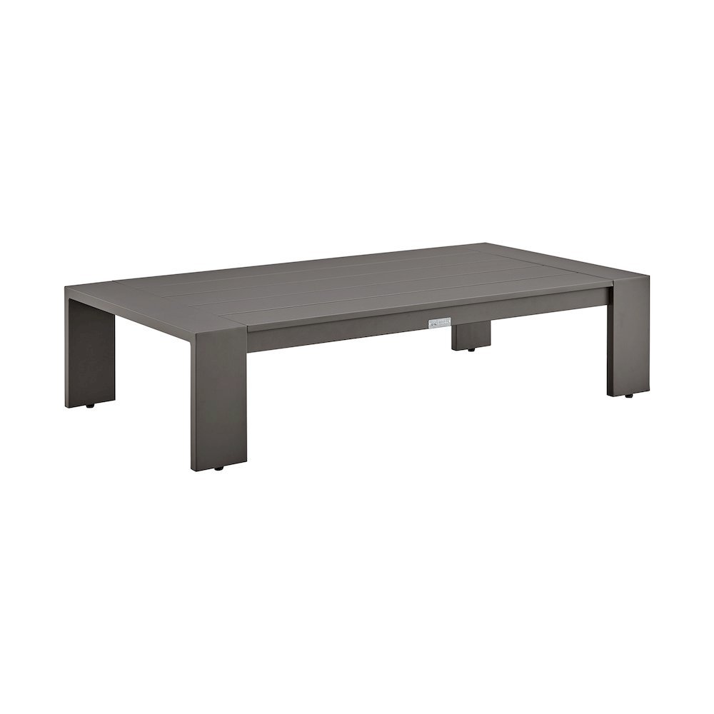 Outdoor Coffee Table – Aluminum Patio Table in Brown for Outdoor Use