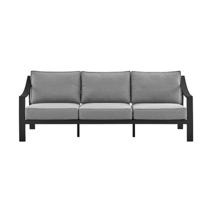 Koda Aluminum Outdoor Sofa in Black and Dark Gray