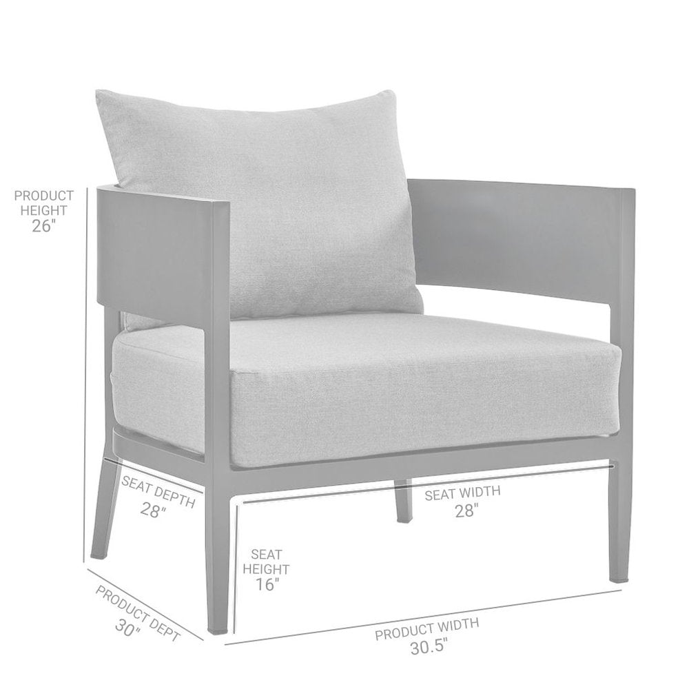 Outdoor Patio Chair – Aluminum Outdoor Furniture in Dark Gray Finish