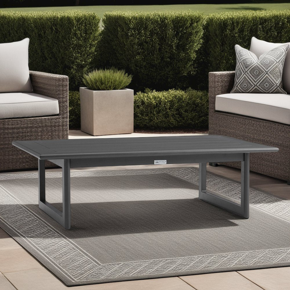 Menorca Aluminum Outdoor Coffee Table in Dark Gray