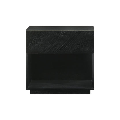Petra King 3 Piece Wood Bedroom Set in Black Finish