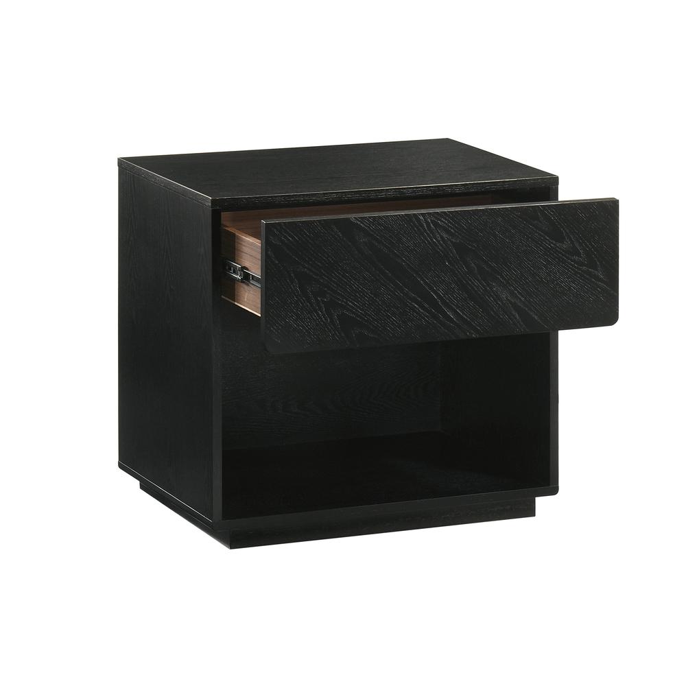 Petra King 3 Piece Wood Bedroom Set in Black Finish