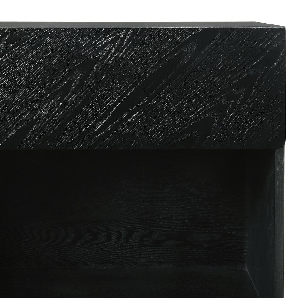 Petra King 3 Piece Wood Bedroom Set in Black Finish