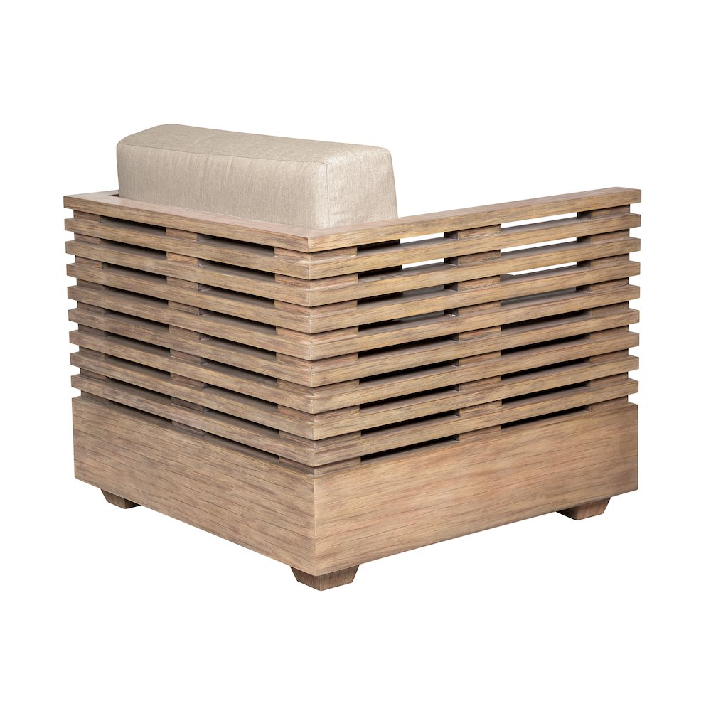 Outdoor Patio 4 Piece Conversation Set in Light Eucalyptus Wood