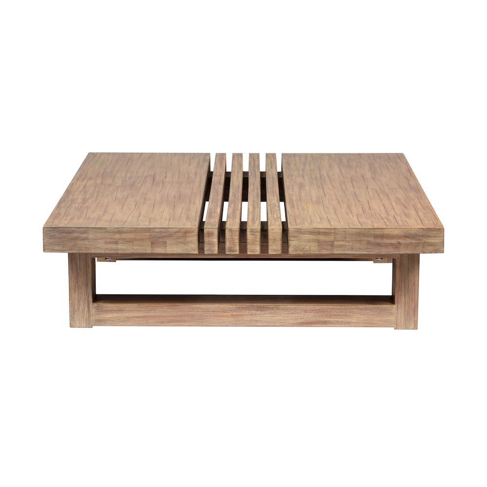 Outdoor Patio 4 Piece Conversation Set in Light Eucalyptus Wood