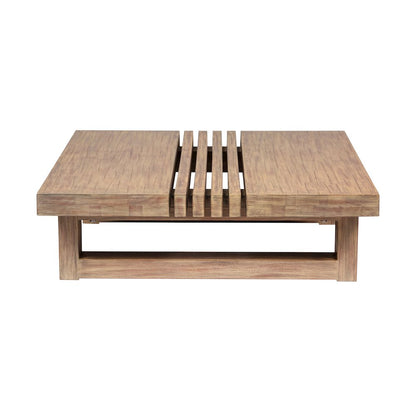 Outdoor Patio 4 Piece Conversation Set in Light Eucalyptus Wood