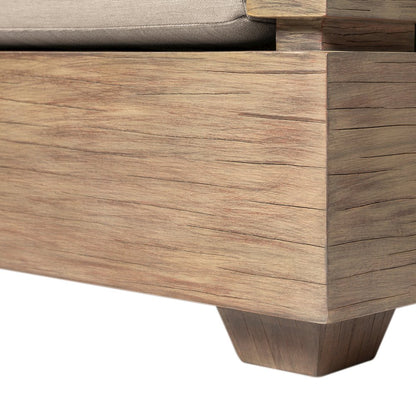 Outdoor Patio 4 Piece Conversation Set in Light Eucalyptus Wood