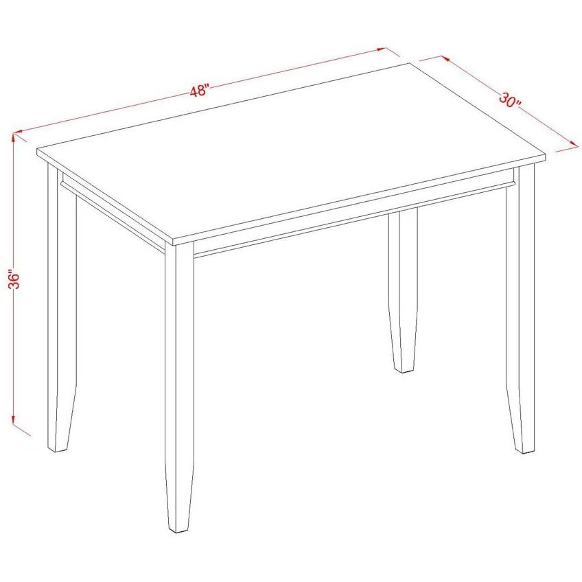 Buckland Counter Height Rectangular Table 30"x48" in Black Finish