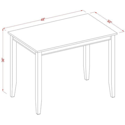 Buckland Counter Height Rectangular Table 30"x48" in Black Finish