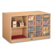 Mobile Storage Island, Clear Trays, 48w x 29d x 29-1/2h, Birch