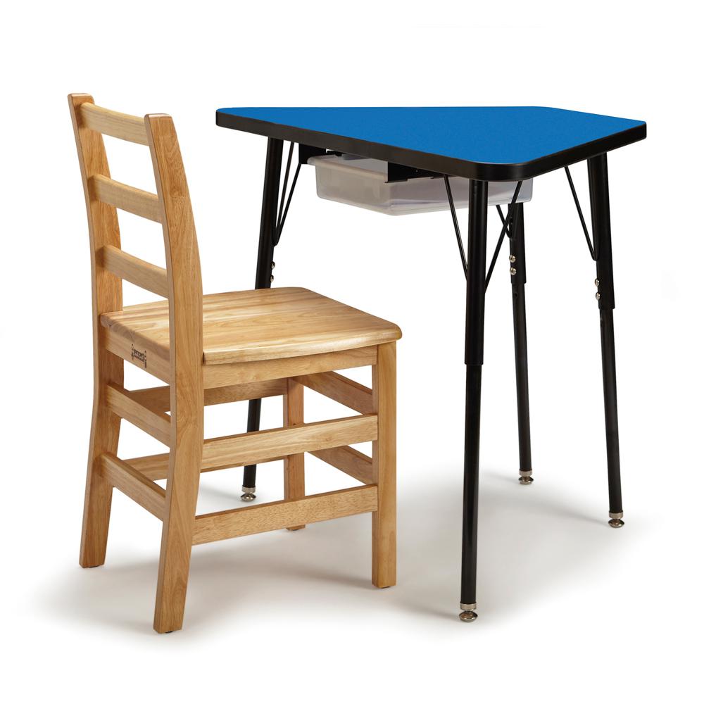 Tall Trapezoid Desk - Blue/Black/All Black