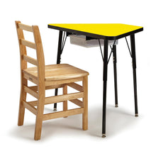 Tall Trapezoid Desk - Yellow/Black/All Black
