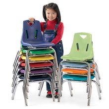 Berries® Stacking Chair with Chrome-Plated Legs - 10" Ht - Coastal Blue