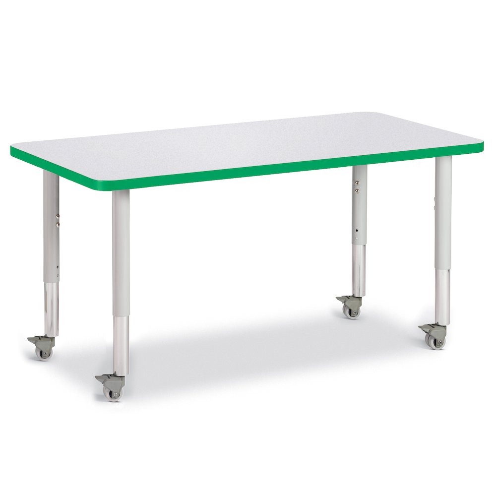 Berries Rectangle Activity Table - 24" X 48", Mobile - Freckled Gray/Green/Gray