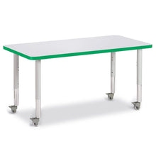 Berries Rectangle Activity Table - 24" X 48", Mobile - Freckled Gray/Green/Gray
