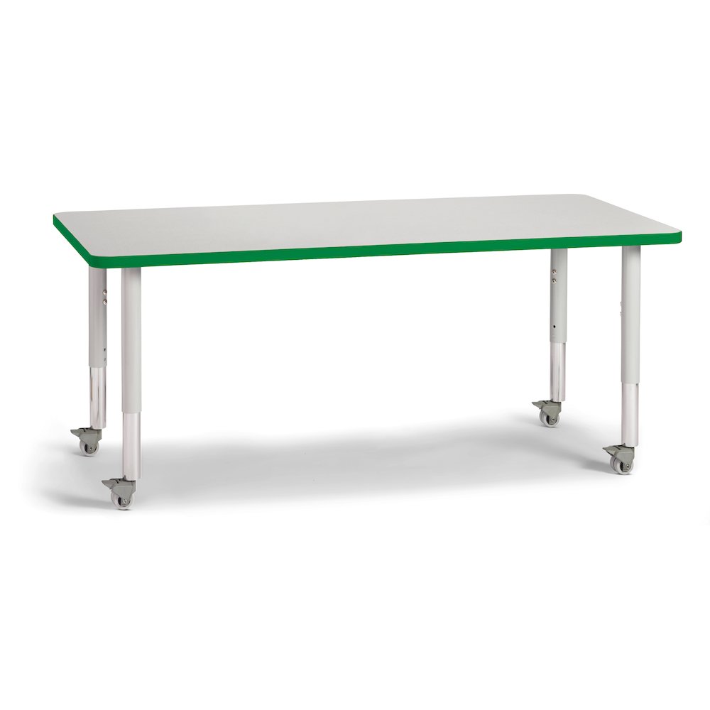Berries Rectangle Activity Table - 30" X 60", Mobile - Freckled Gray/Green/Gray