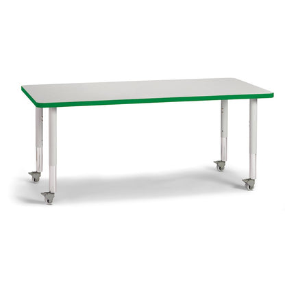 Berries Rectangle Activity Table - 30" X 60", Mobile - Freckled Gray/Green/Gray